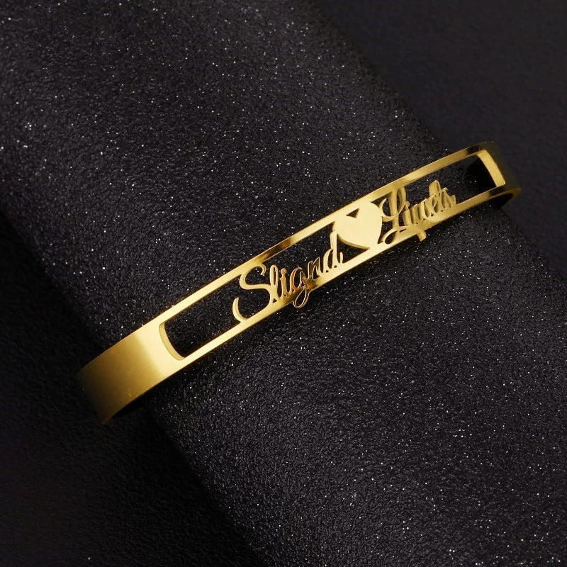 Fashion Stainless Steel Name Letter Bracelet