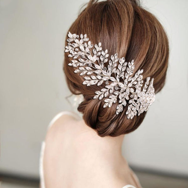 Simple Bridal Headdress Luxury Rhinestone Hair Comb Hairpin Accessories