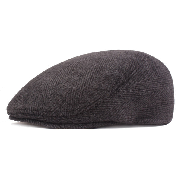 Herringbone Beret, Simple Cap For Men And Women, Autumn And Winter Hat, Old Man Hat