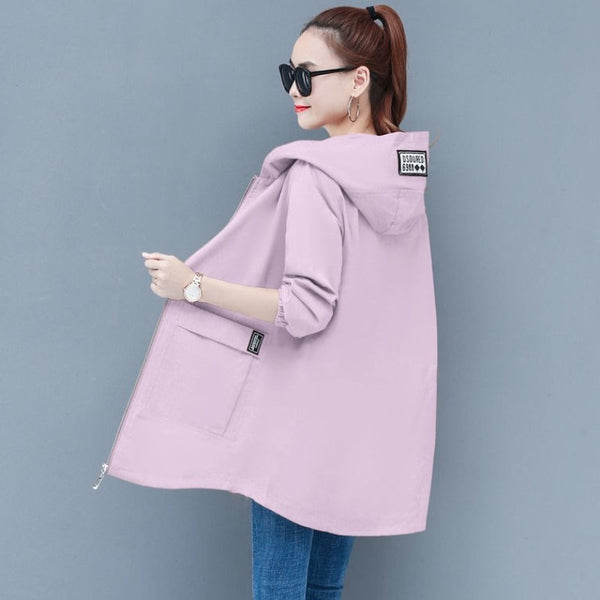 Fat sister mid-length spring and autumn trench coat