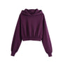 Short Hooded Long-Sleeved Sweater Elastic Waist Casual Jogging Pants Suit