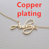 Customized Personalized Name Gold Copper Alloy Letter Pendant Necklace