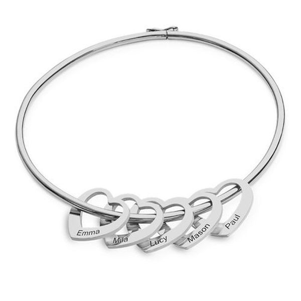 Sterling Silver Bracelet Love Heart Shape