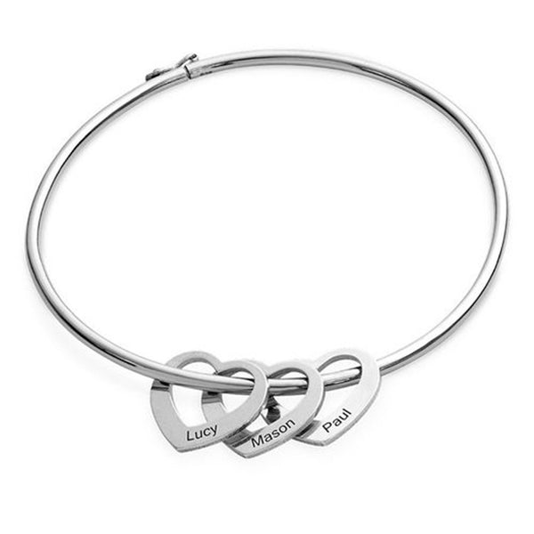 Sterling Silver Bracelet Love Heart Shape