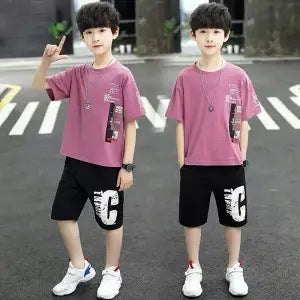 Children'S Cotton Short-Sleeved T-Shirt Set