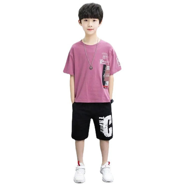 Children'S Cotton Short-Sleeved T-Shirt Set