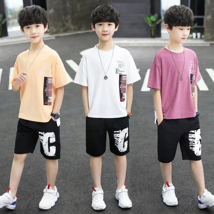 Children'S Cotton Short-Sleeved T-Shirt Set