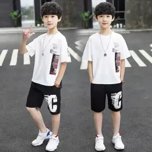 Children'S Cotton Short-Sleeved T-Shirt Set