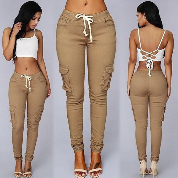 Women's multi-bag casual pants