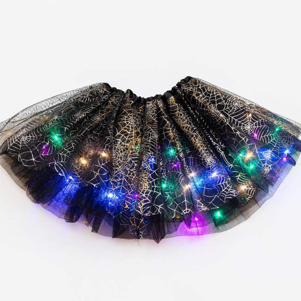 Magical & Luminous  LED Princess Halloween Tutu Skirt Sequins Shiny Skirt