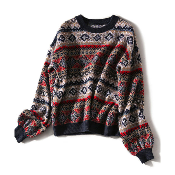 Jacquard cashmere knitwear