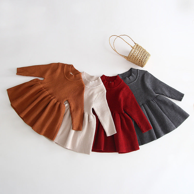 Fashionable Princess Knitted Baby And Infant Long Sleeve Skirt