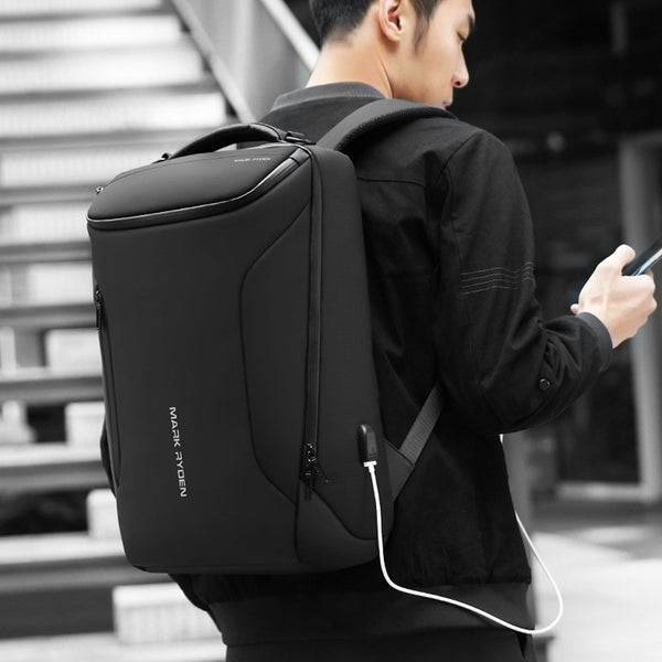 MARK RYDEN Business Backpack for Men, Waterproof High Tech Backpack with Sport Car Shape Design and USB Charging Port