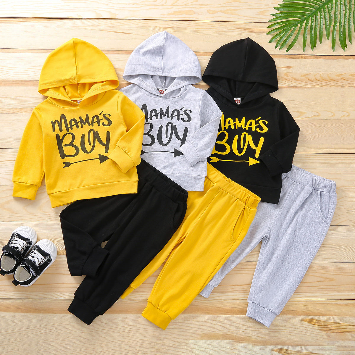 Autumn And Winter New Hooded Wrong Color Sweater Suit