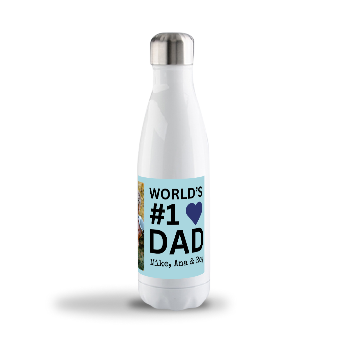 No 1 Dad  Customize 17oz Stainless Steel Bottle