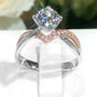 Women's V Crown Microset One Carat Moissanite Ring