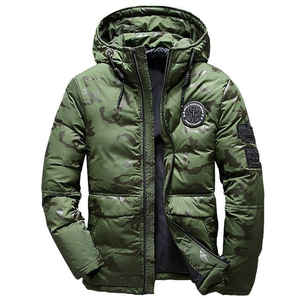 Camouflage Men's Winter Jacket Coat Hooded Casual Slim Down Parka Autumn Camo Windproof Warm Mens Overcoat