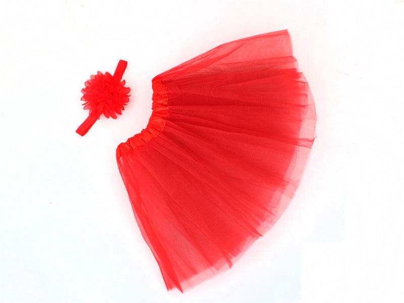 New Children's Chiffon Baby Suit Baby Photography Gauze Skirt Pengpeng Skirt Children's Tutu Skirt Hair Band Suit