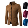 Men Jacket - Men Wool Single - Breasted Collar Tunic - Casual Jacket