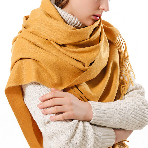 Women wool scarf thick solid scarf