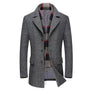 Winter Thick Men Wool Jackets Scarf Detachable Collar Fit Men Overcoats