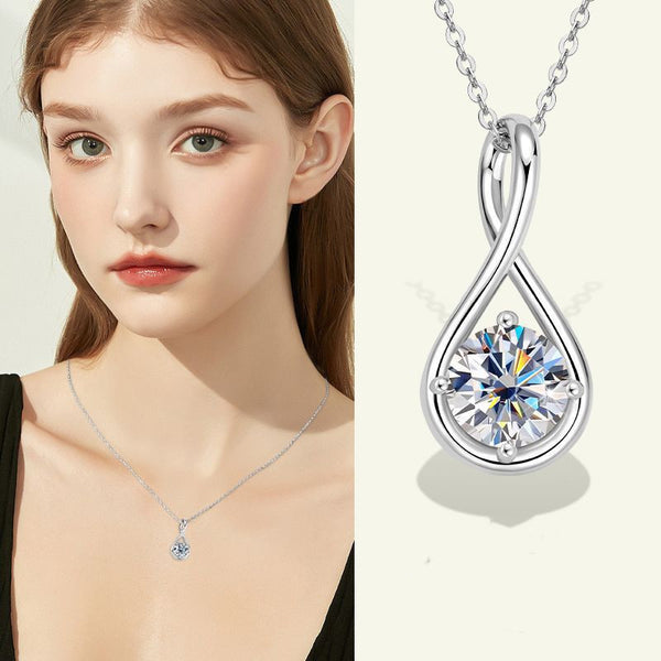 Necklace Fashion Silver Moissanite Drop-shaped Ladies