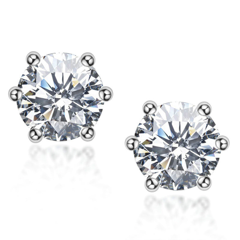 Classic Six-claw Moissanite Earrings D Color 0.51 Carats