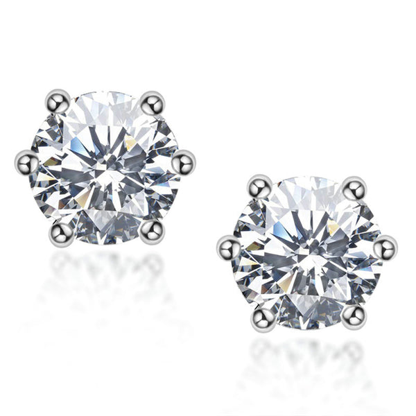 Classic Six-claw Moissanite Earrings D Color 0.51 Carats