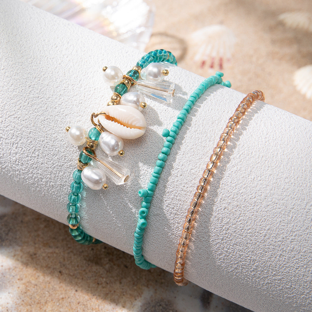 Personalized Layered Glass Bracelet With Bohemian Style