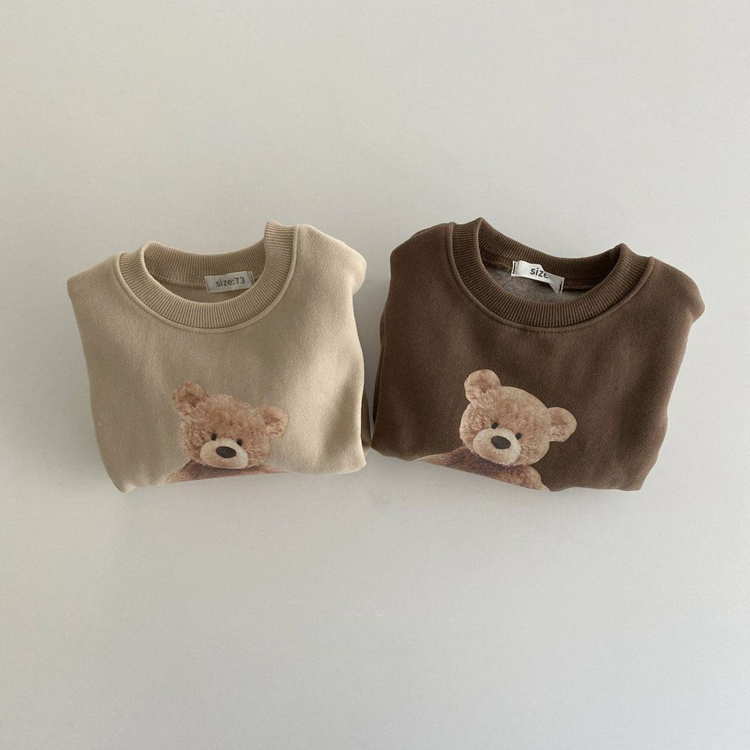 Children's Clothing Autumn Winter Baby Bear Printed Sweater