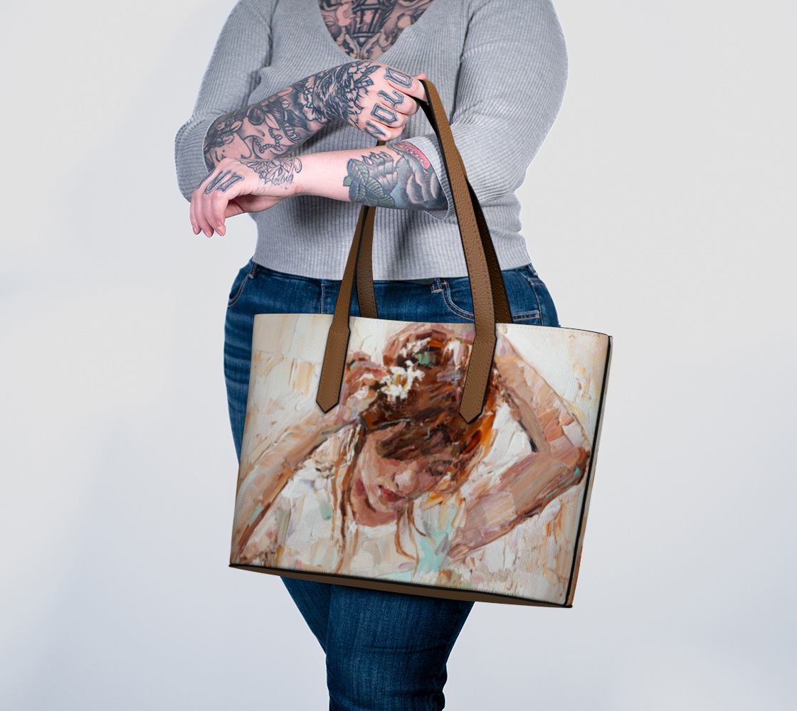 Angel Canvas Vegan Leather Tote Bag