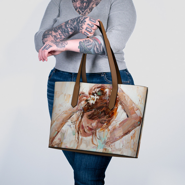 Angel Canvas Vegan Leather Tote Bag