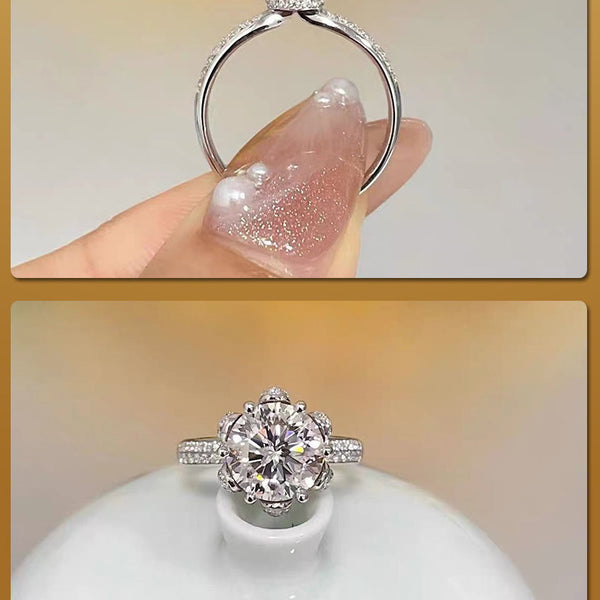 Ladies Fashion Moissanite Ice Queen Ring