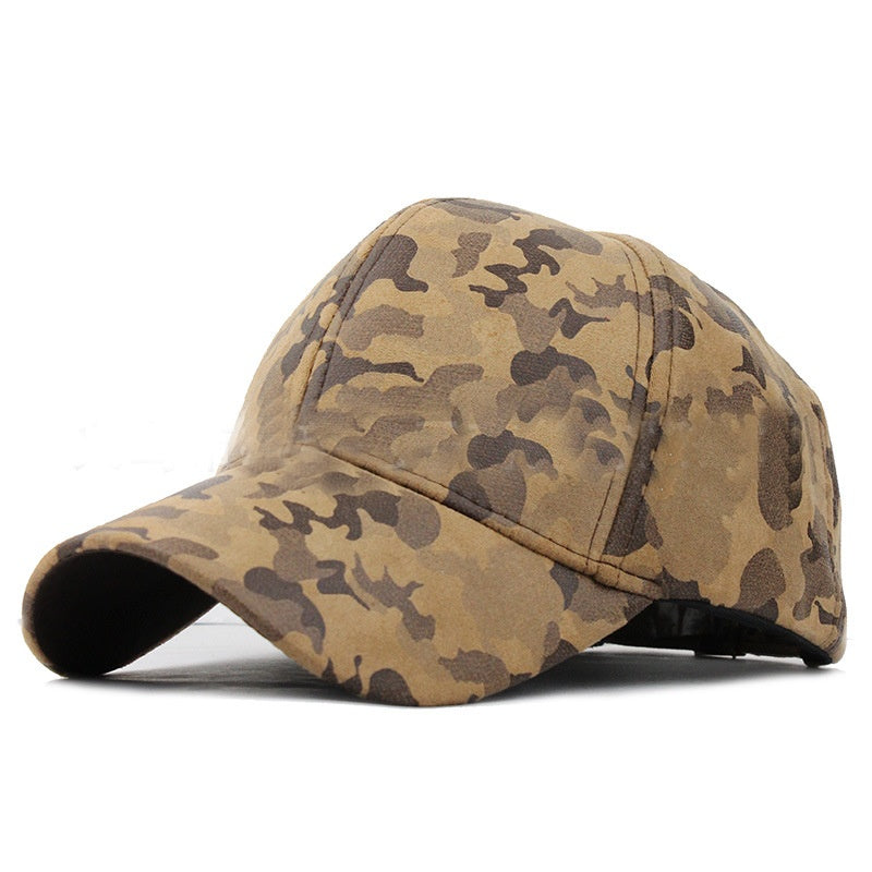 Camouflage suede baseball cap