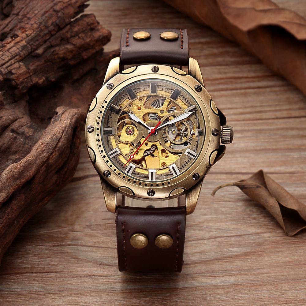 Mens Skeleton Automatic Mechanical Watch