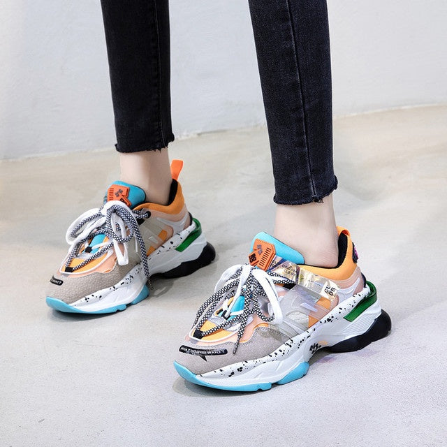 Spring platform sports shoes