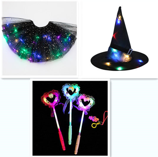 Magical & Luminous  LED Princess Halloween Tutu Skirt Sequins Shiny Skirt