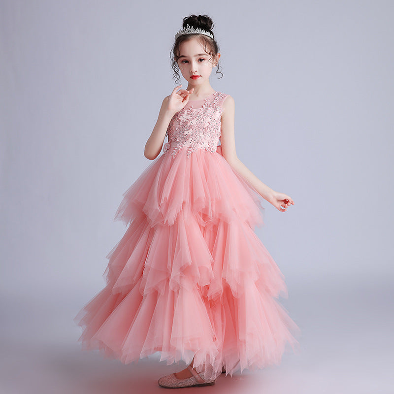 Girls evening dress long skirt puffy princess dress