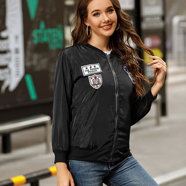 Decal baseball jacket jacket