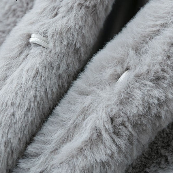 women faux fur coat streetwear