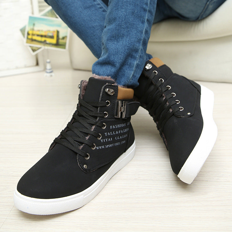 DEKABR Hot Men Shoes Fashion Warm Fur Winter Men Boots Autumn Leather Footwear For Man New High Top Canvas Casual Shoes Men