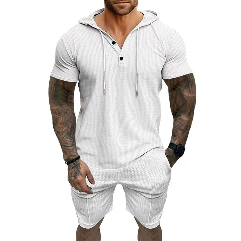 Casual Suit Short Sleeve Shorts Hooded T-shirt