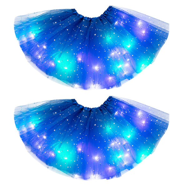 Magical & Luminous  LED Princess Halloween Tutu Skirt Sequins Shiny Skirt