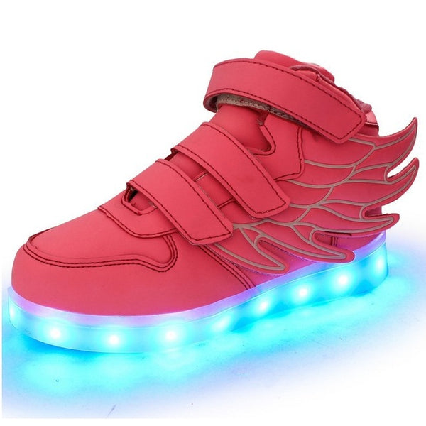 Children's shoes led light shoes children's wings light shoes usb charging colorful luminous shoes casual light shoes