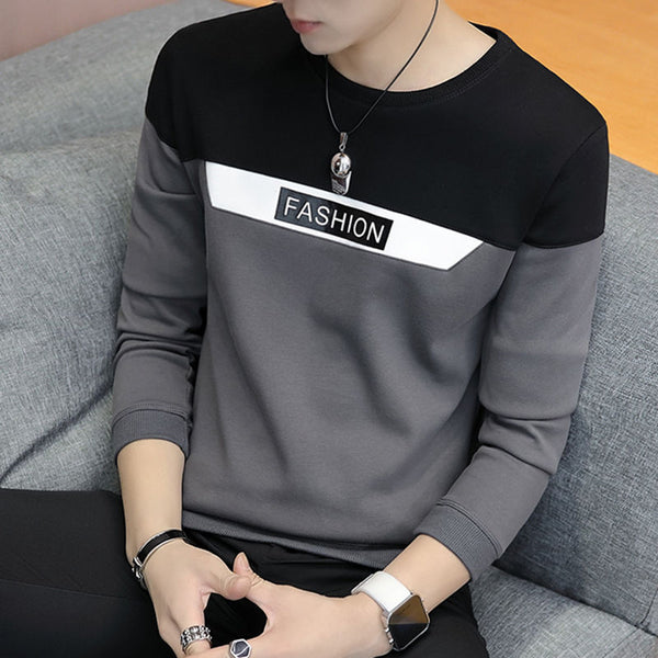 Long sleeve round neck T-shirt