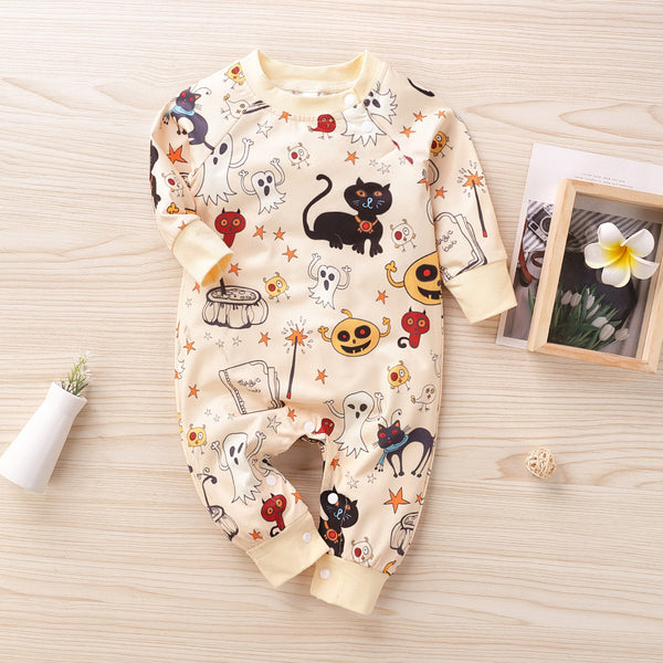 Halloween print baby jumpsuit