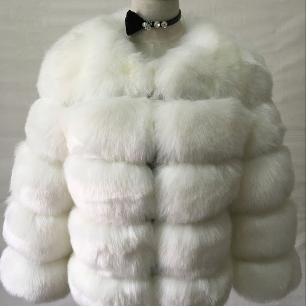 Europe And The United States Autumn And Winter New Fox Fur Fur Coat Women's Short Long-sleeved Fur Artificial Fur Coat