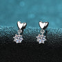 Sterling Silver Stud Earrings For Women Moissanite