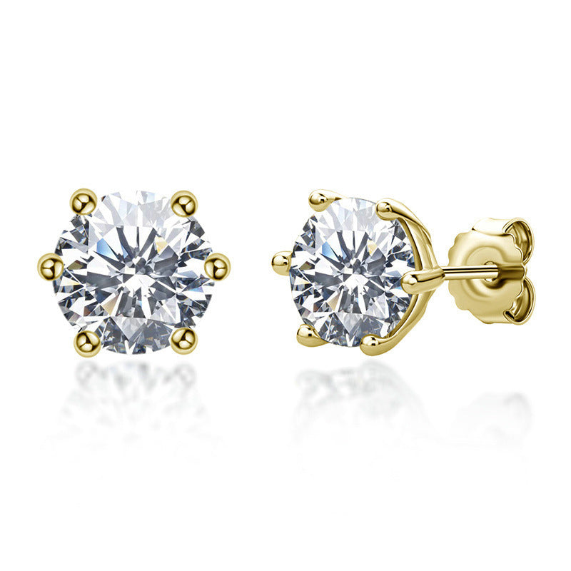 Classic Six-claw Moissanite Earrings D Color 0.51 Carats