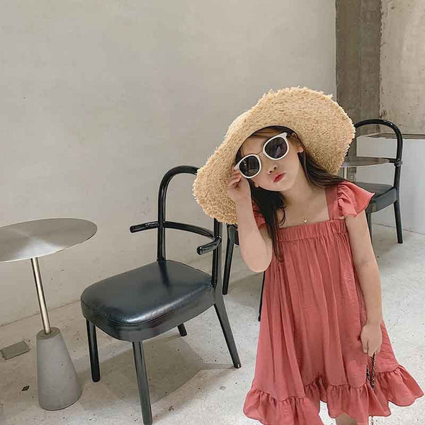 Children''s sweet flying sleeve dress